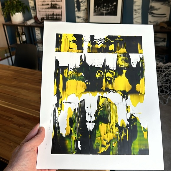 Original Abstract Painting / "Glob" / 11X14 inches on Yupo Paper - Picture 7 of 10